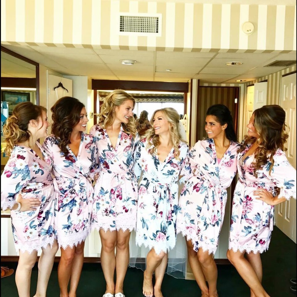 Blush Pink Floral Rose Robe🌹